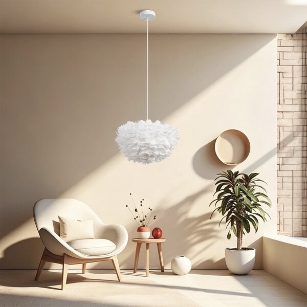 BRILAGI - Luster na lanku FEATHER 3xE27/40W/230V pr. 40 cm biely