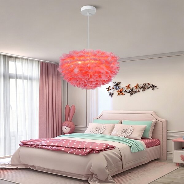 BRILAGI - Závesný luster na lankách FEATHER 3xE27/40W/230V priemer 50 cm ružový