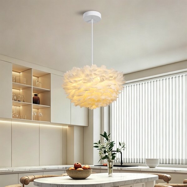 BRILAGI - Luster na lanku FEATHER 3xE27/40W/230V pr. 40 cm biely