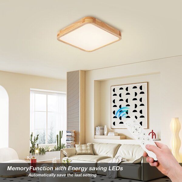 Brilagi - LED stmievateľné svietidlo WOODLINE SQUARE LED/48W/230V dub 40x40 cm + DO