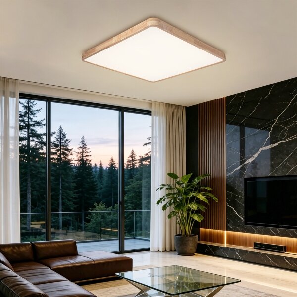 Brilagi - Stmievateľné LED svietidlo WOODLINE SQUARE LED/100W/230V dub 80x80 cm + DO