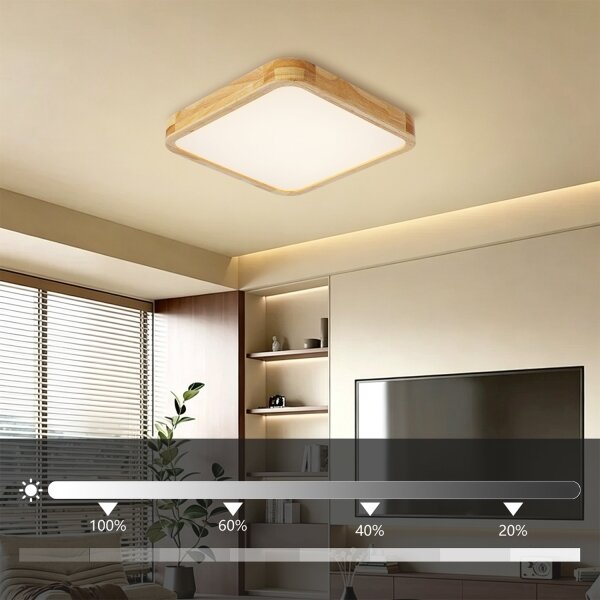 Brilagi - LED stmievateľné svietidlo WOODLINE SQUARE LED/48W/230V dub 40x40 cm + DO