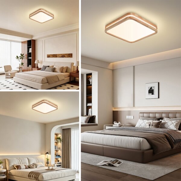 Brilagi - LED stmievateľné svietidlo MOLINA SQUARE LED/48W/230V dub 40x40 cm + diaľkové ovládanie