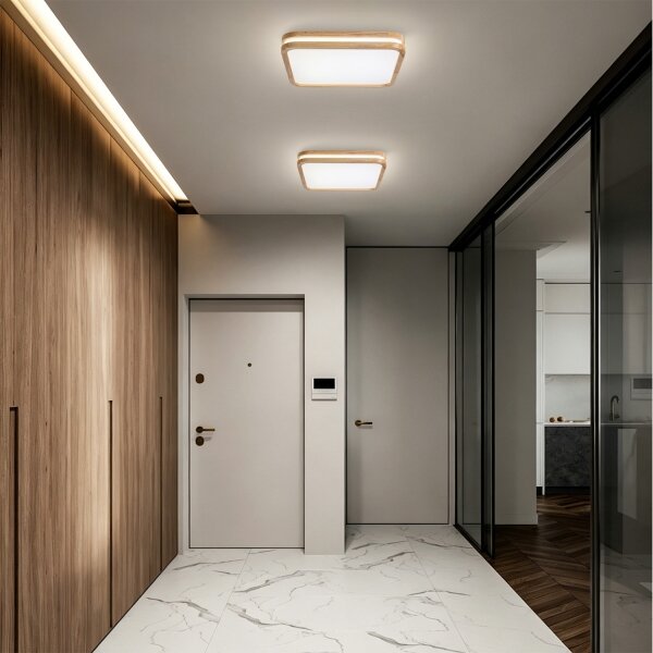 Brilagi - LED stmievateľné svietidlo MOLINA SQUARE LED/48W/230V dub 40x40 cm + diaľkové ovládanie
