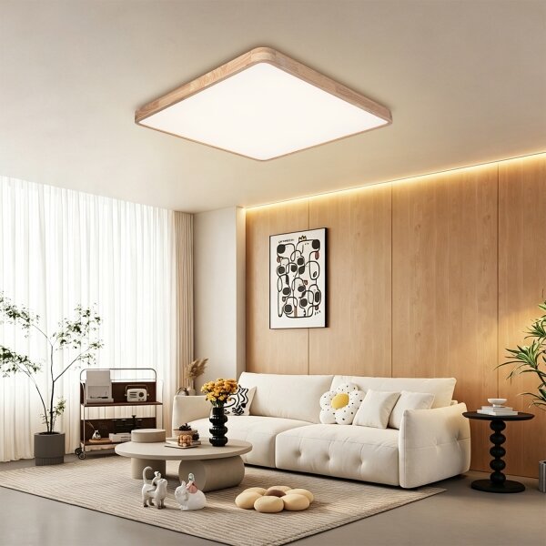 Brilagi - Stmievateľné LED svietidlo WOODLINE SQUARE LED/100W/230V dub 80x80 cm + DO