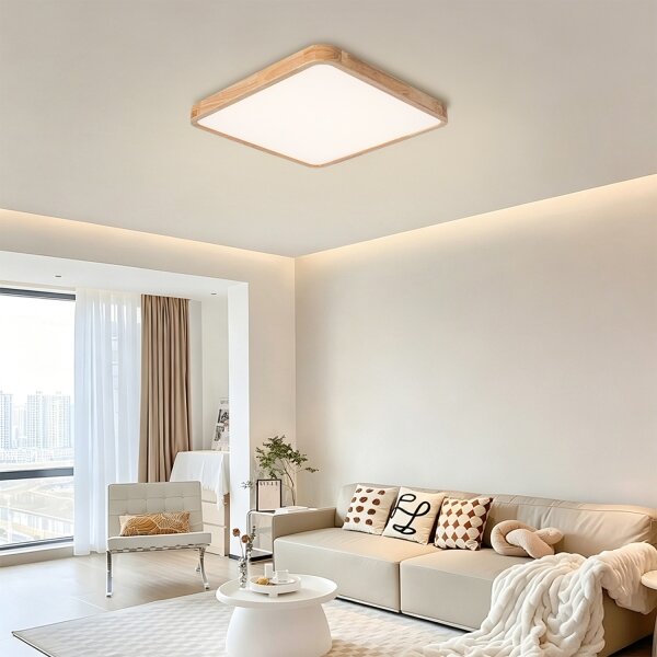Brilagi - LED stmievateľné svietidlo WOODLINE SQUARE LED/80W/230V dub 60x60 cm + diaľkové ovládanie