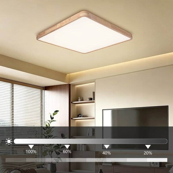 Brilagi - Stmievateľné LED svietidlo WOODLINE SQUARE LED/100W/230V dub 80x80 cm + DO