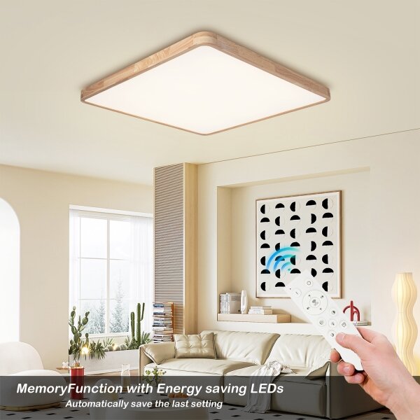 BRILAGI - stmievateľné LED svietidlo WOODLINE SQUARE LED/180W/230V dub 100x100 cm + DO