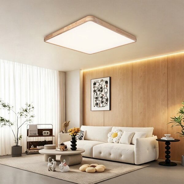 BRILAGI - stmievateľné LED svietidlo WOODLINE SQUARE LED/180W/230V dub 100x100 cm + DO
