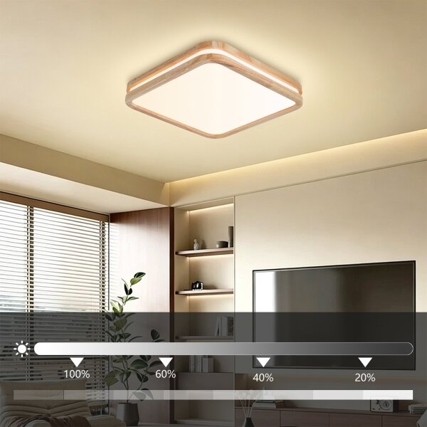 Brilagi - LED stmievateľné svietidlo MOLINA SQUARE LED/48W/230V dub 40x40 cm + diaľkové ovládanie