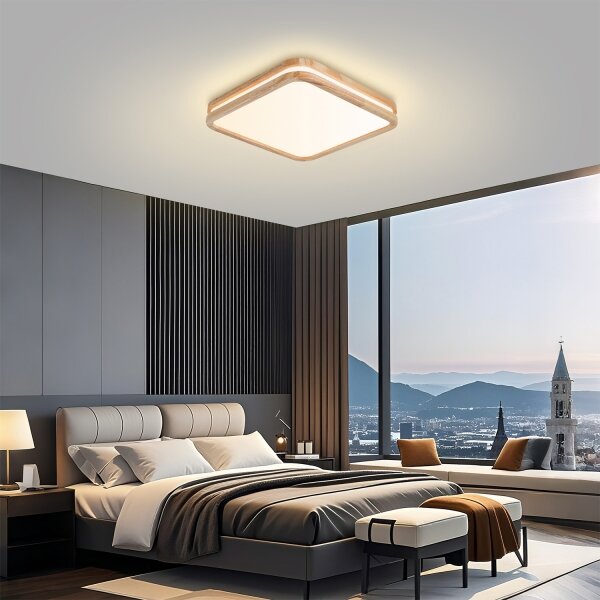 Brilagi - LED stmievateľné svietidlo MOLINA SQUARE LED/48W/230V dub 40x40 cm + diaľkové ovládanie