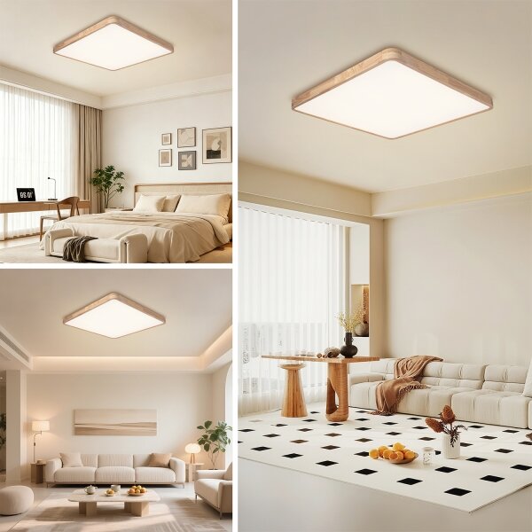 Brilagi - Stmievateľné LED svietidlo WOODLINE SQUARE LED/100W/230V dub 80x80 cm + DO