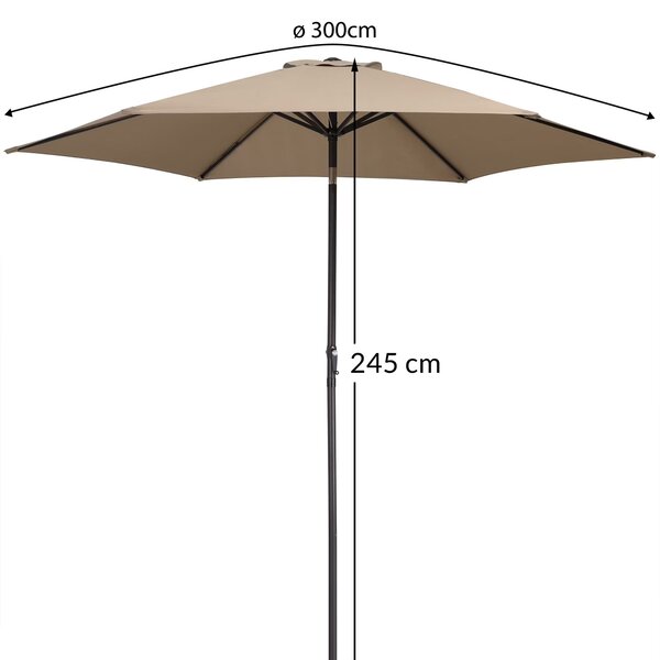 Záhradný slnečník Ø300 cm - taupe
