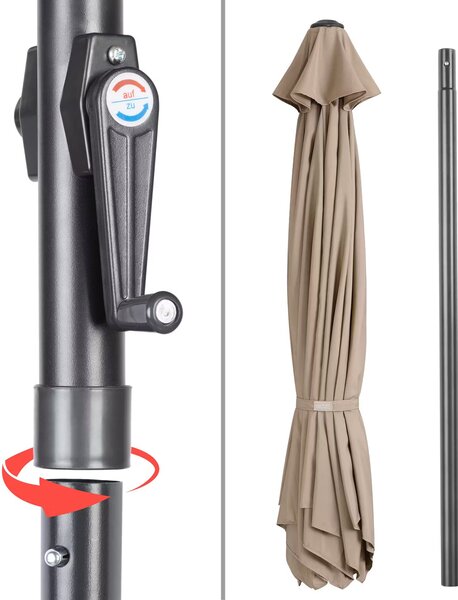 Záhradný slnečník Ø300 cm - taupe