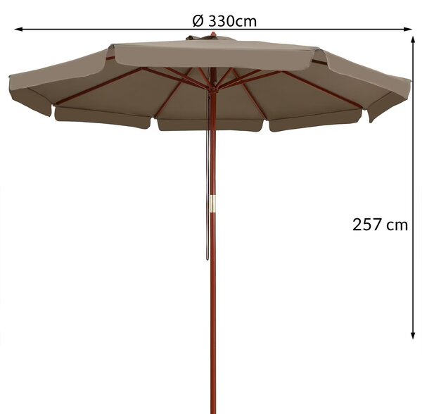 Záhradný slnečník Ø330 cm - taupe
