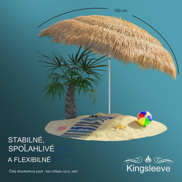 Slnečník Hawaii Ø160 cm - prírodný