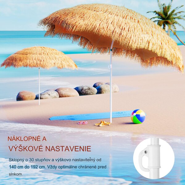 Slnečník Hawaii Ø160 cm - prírodný