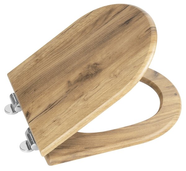 Aqualine, AQUALINE WC sedátko , D-tvar, Soft Close, dub, 1705-20