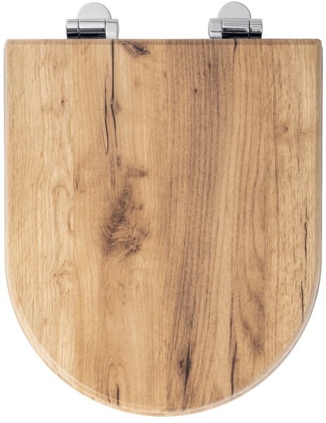 Aqualine, AQUALINE WC sedátko , D-tvar, Soft Close, dub, 1705-20