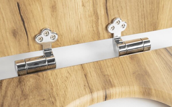Aqualine, AQUALINE WC sedátko , D-tvar, Soft Close, dub, 1705-20