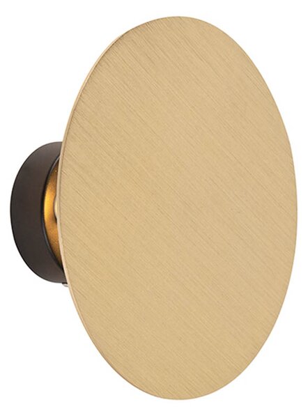 Dizajnová nástenná lampa okrúhla zlatá - Pulley