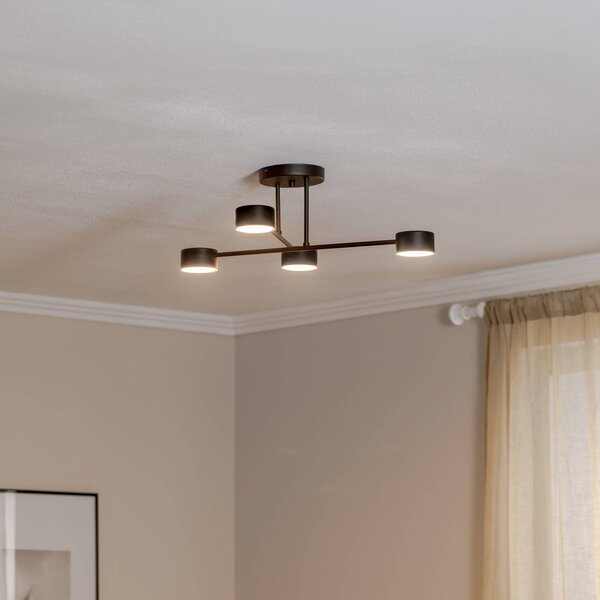 EMIBIG LIGHTING Stropné svietidlo Modus 4, oceľ, 4-plameňové, GX53, čierne, Čierna, Obývacia izba / jedáleň, kov, Moderný, Stropné svetlo