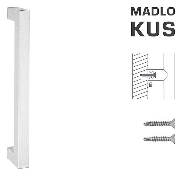 VÝPREDAJ DVERNÉ MADLO MP, 25x25 mm - dĺžka 625 mm (WS - biely mat) - kus, MP WS (biela mat)