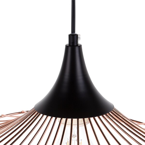 Závesná lampa na strop medená kovové drôtené tienidlo industriálny moderný štýl obývačka spálňa