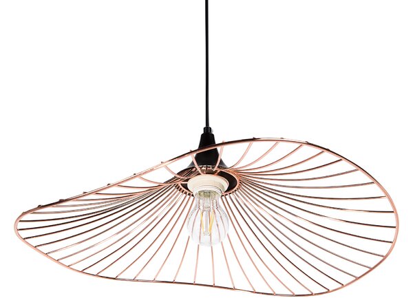 Závesná lampa na strop medená kovové drôtené tienidlo industriálny moderný štýl obývačka spálňa