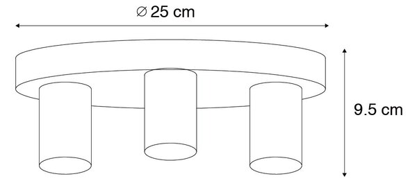 Moderné stropné svietidlo bronzové okrúhle - Facil