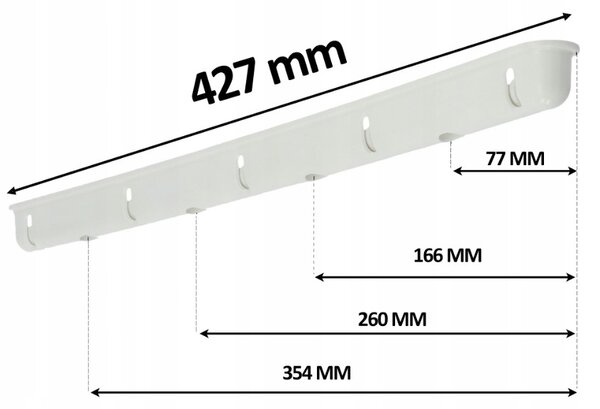 Erga Erga, stropný vešiak na sušenie bielizne 5x100 cm, biela, ERG-SEP-10SUSSUF5PP10