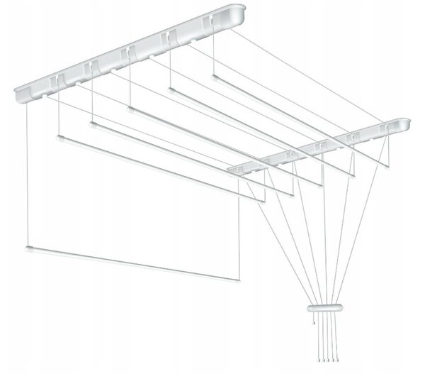 Erga Erga, stropný vešiak na sušenie bielizne 5x190 cm, biela, ERG-SEP-10SUSSUF5PP19