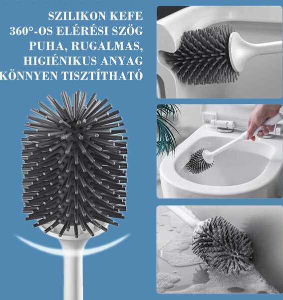 Silikónová toaletná kefa na stenu s držiakom