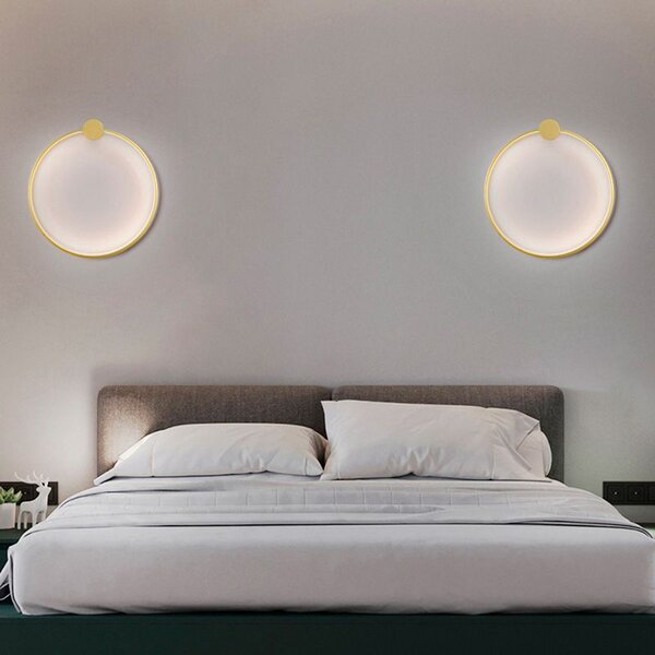 Toolight Toolight, LED nástenné svietidlo 30cm 13W APP1384-CW, zlatá lesklá, OSW-00938