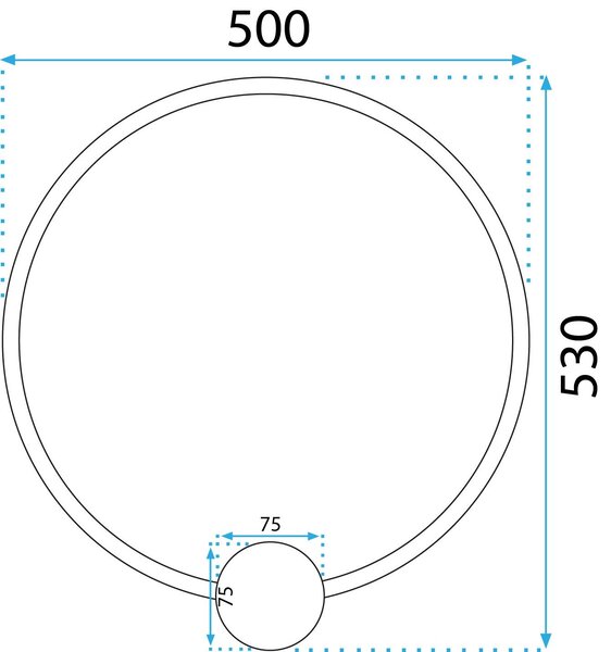Toolight Toolight, LED nástenné svietidlo 50cm 17W APP1390-CW, zlatá lesklá, OSW-00916