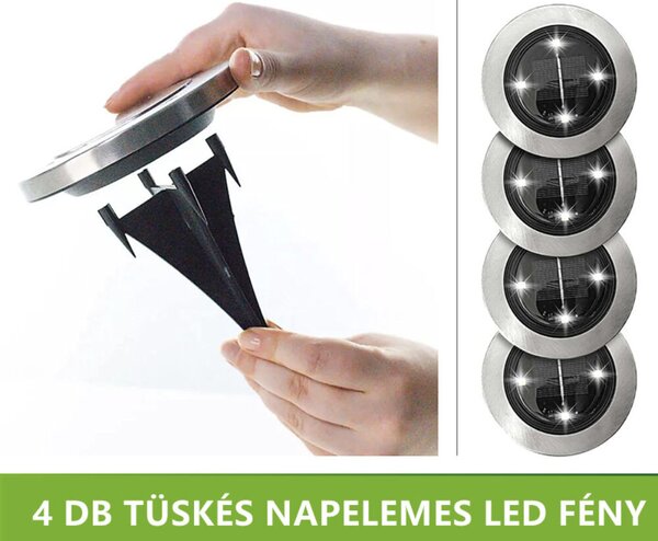 4 ks solárnych LED svetiel BELL HOWELL - žlté svetlo