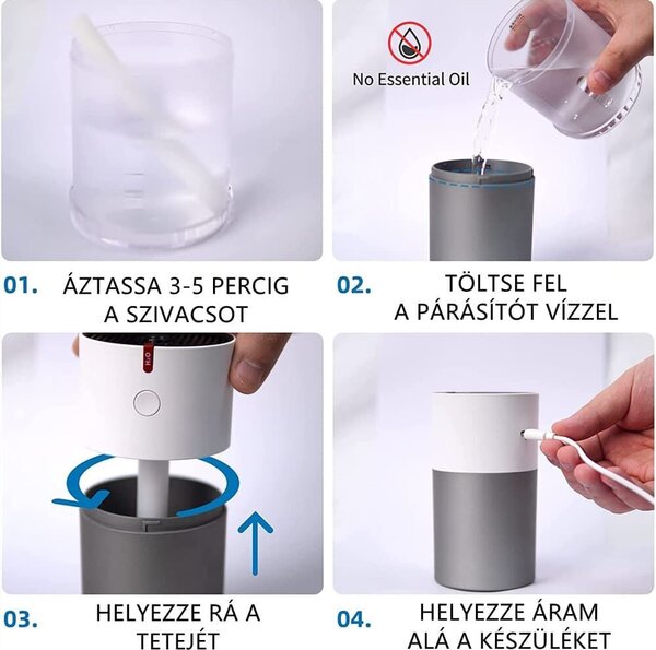 Zvlhčovač vzduchu InAir s LED svetlom - malý - 220 ml