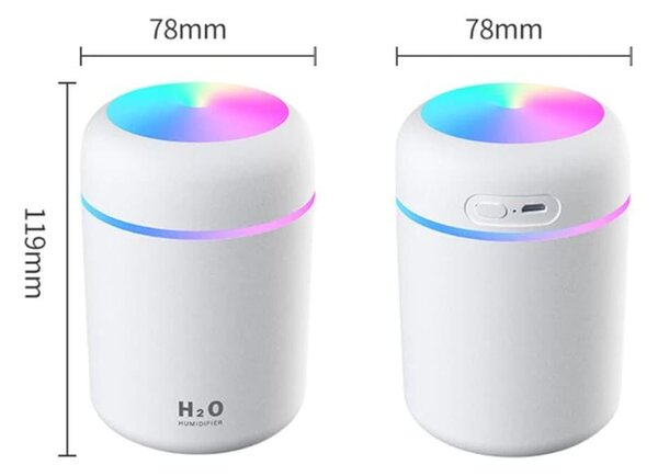 H2o Color RGB svetelný zvlhčovač - biely 300 ml