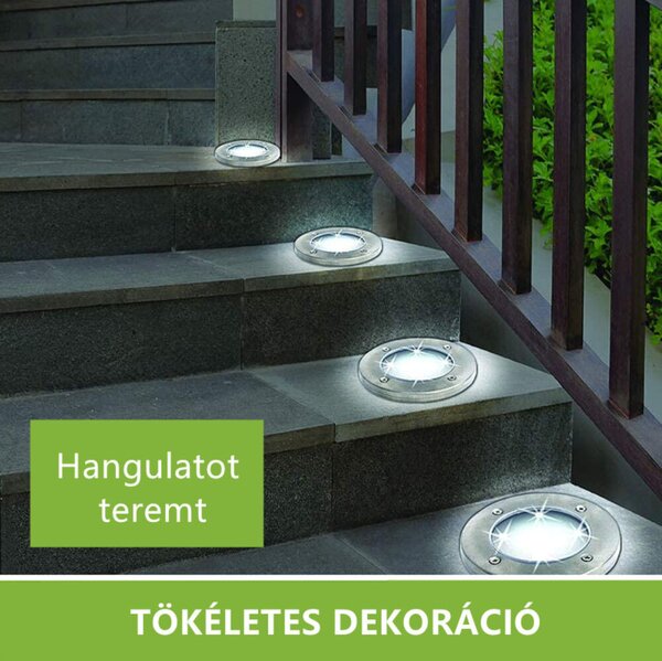 4 ks solárnych LED svetiel BELL HOWELL - žlté svetlo