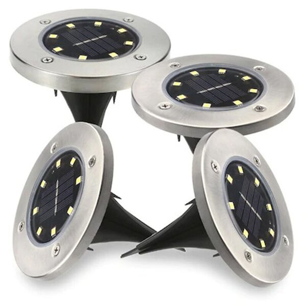 4 ks solárnych LED svetiel BELL HOWELL - žlté svetlo