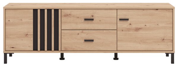 SKRINKA POD TV, čierna, dub artisan, 157/52/40 cm Hom`in - Komody
