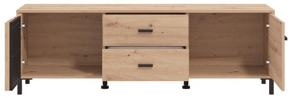 SKRINKA POD TV, čierna, dub artisan, 157/52/40 cm Hom`in - Komody