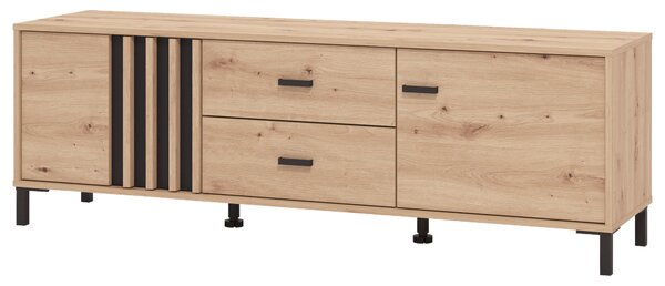 SKRINKA POD TV, čierna, dub artisan, 157/52/40 cm Hom`in - Komody