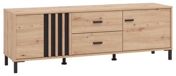 SKRINKA POD TV, čierna, dub artisan, 157/52/40 cm Hom`in - Komody