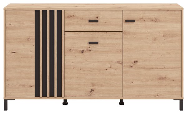 ŠIROKÁ KOMODA, čierna, dub artisan, 157/90/40 cm Hom`in - Komody