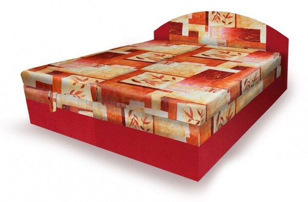 Polohovateľná posteľ 180x200 VEERLE - červená / vzorovaná 2