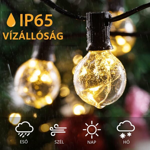 Vonkajšie LED svietidlo s guľôčkami - 30 LED diód - 3 m