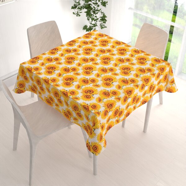 Biante Dekoračný štvorcový obrus PML-102 Slnečnice na bielom 40x40 cm