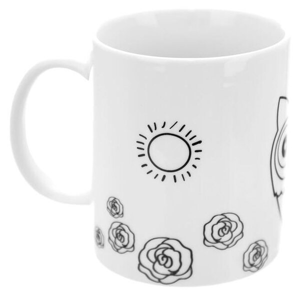 Porcelánový hrnček SOVA s farbami a štetcom, 380 ml