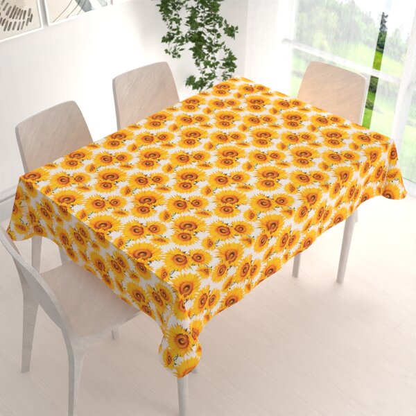 Biante Dekoračný obdĺžnikový obrus PML-102 Slnečnice na bielom 50x100 cm